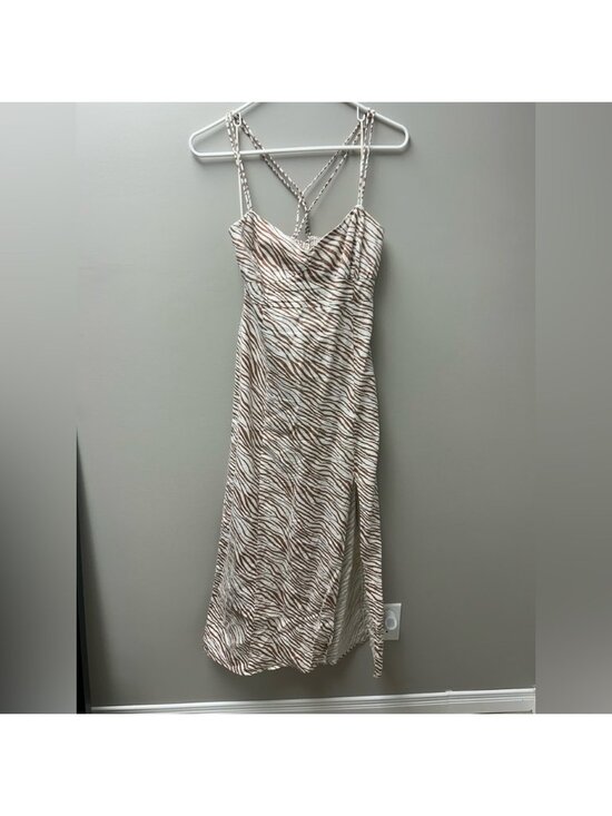 Zara Dresses & Skirts - Zara Linen Blend Animal Print Maxi Dress